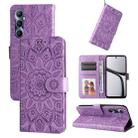 For Realme C65 4G Embossed Sunflower Leather Phone Case(Purple) - 1