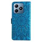 For Realme C63 / C61  / Note 60 Embossed Sunflower Leather Phone Case(Blue) - 3