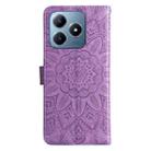 For Realme C63 / C61  / Note 60 Embossed Sunflower Leather Phone Case(Purple) - 3