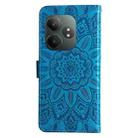 For Realme GT 6 / GT Neo6 SE Embossed Sunflower Leather Phone Case(Blue) - 3