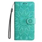 For Realme GT 6 / GT Neo6 SE Embossed Sunflower Leather Phone Case(Green) - 2