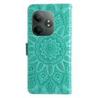 For Realme GT 6 / GT Neo6 SE Embossed Sunflower Leather Phone Case(Green) - 3