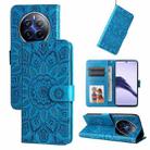 For Realme 13 Pro / 13 Pro+ / P1 Pro Global Embossed Sunflower Leather Phone Case(Blue) - 1