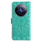 For Realme 13 Pro / 13 Pro+ / P1 Pro Global Embossed Sunflower Leather Phone Case(Green) - 3