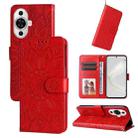 For Huawei nova 11 Embossed Sunflower Leather Phone Case(Red) - 1