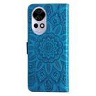 For Huawei nova 12 Embossed Sunflower Leather Phone Case(Blue) - 3