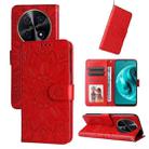 For Huawei Enjoy 70 Pro Embossed Sunflower Leather Phone Case(Red) - 1