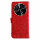 For Huawei Enjoy 70 Pro Embossed Sunflower Leather Phone Case(Red) - 3