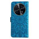 For Huawei Enjoy 70 Pro Embossed Sunflower Leather Phone Case(Blue) - 3