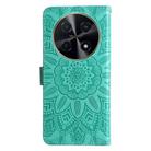 For Huawei Enjoy 70 Pro Embossed Sunflower Leather Phone Case(Green) - 3