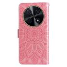 For Huawei Enjoy 70 Pro Embossed Sunflower Leather Phone Case(Rose Gold) - 3