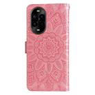 For Huawei nova 13 Pro Embossed Sunflower Leather Phone Case(Rose Gold) - 3