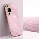 For Huawei P60 XINLI Straight Edge 6D Electroplate TPU Phone Case(Cherry Purple) - 1