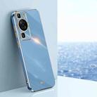 For Huawei P60 XINLI Straight Edge 6D Electroplate TPU Phone Case(Celestial Blue) - 1