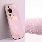 For Huawei P60 Art XINLI Straight Edge 6D Electroplate TPU Phone Case(Cherry Purple) - 1