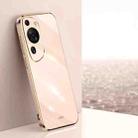 For Huawei P60 Art XINLI Straight Edge 6D Electroplate TPU Phone Case(Pink) - 1