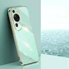 For Huawei P60 Art XINLI Straight Edge 6D Electroplate TPU Phone Case(Mint Green) - 1