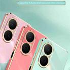 For Huawei Enjoy 80 XINLI Straight Edge 6D Electroplate TPU Phone Case(Hawthorn Red) - 3