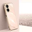 For Huawei Enjoy 80 XINLI Straight Edge 6D Electroplate TPU Phone Case(Pink) - 1