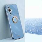 For Huawei nova 11 XINLI Straight Edge 6D Electroplate TPU Phone Case with Ring Holder(Celestial Blue) - 1