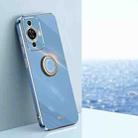 For Huawei nova 11 Pro XINLI Straight Edge 6D Electroplate TPU Phone Case with Ring Holder(Celestial Blue) - 1
