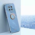 For Huawei Enjoy 60X XINLI Straight Edge 6D Electroplate TPU Phone Case with Ring Holder(Celestial Blue) - 1