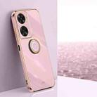 For Huawei Nova 11 SE XINLI Straight Edge 6D Electroplate TPU Phone Case with Ring Holder(Cherry Purple) - 1