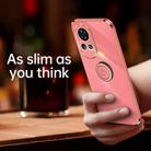 For Huawei nova 12 XINLI Straight Edge 6D Electroplate TPU Phone Case with Ring Holder(Hawthorn Red) - 2