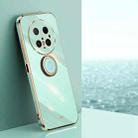 For Huawei Mate 70 Pro / 70 Pro+ XINLI Straight Edge 6D Electroplate TPU Phone Case with Ring Holder(Mint Green) - 1