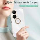 For Huawei Enjoy 80 XINLI Straight Edge 6D Electroplate TPU Phone Case with Ring Holder(Cherry Purple) - 2