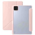For Xiaomi Pad 6 Clear Acrylic Deformation Leather Tablet Case(Pink) - 1