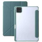 For Xiaomi Pad 6 Clear Acrylic Deformation Leather Tablet Case(Deep Green) - 1