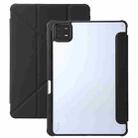 For Xiaomi Pad 6 Clear Acrylic Deformation Leather Tablet Case(Black) - 1