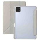 For Xiaomi Pad 6 Pro Clear Acrylic Deformation Leather Tablet Case(Grey) - 1