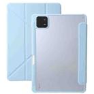 For Xiaomi Pad 6 Pro Clear Acrylic Deformation Leather Tablet Case(Ice Blue) - 1