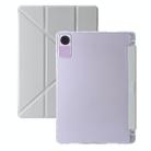 For Xiaomi Redmi Pad SE Clear Acrylic Deformation Leather Tablet Case(Grey) - 1