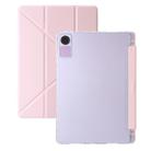 For Xiaomi Redmi Pad SE Clear Acrylic Deformation Leather Tablet Case(Pink) - 1