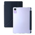 For Xiaomi Redmi Pad SE Clear Acrylic Deformation Leather Tablet Case(Dark Blue) - 1