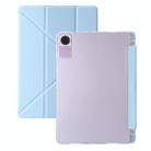 For Xiaomi Redmi Pad SE Clear Acrylic Deformation Leather Tablet Case(Ice Blue) - 1