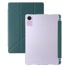 For Xiaomi Redmi Pad SE Clear Acrylic Deformation Leather Tablet Case(Deep Green) - 1