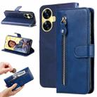 For Realme C55 Fashion Calf Texture Zipper Leather Phone Case(Blue) - 1