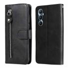 For Realme C65 4G Fashion Calf Texture Zipper Leather Phone Case(Black) - 1