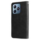 For Realme C63 / C61  / Note 60 Fashion Calf Texture Zipper Leather Phone Case(Black) - 3