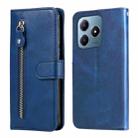 For Realme C63 / C61  / Note 60 Fashion Calf Texture Zipper Leather Phone Case(Blue) - 1