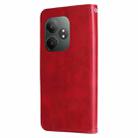 For Realme GT 6 / GT Neo6 SE Fashion Calf Texture Zipper Leather Phone Case(Red) - 3