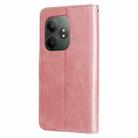 For Realme GT 6 / GT Neo6 SE Fashion Calf Texture Zipper Leather Phone Case(Rose Gold) - 3