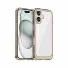 For iPhone 16 Plus Colorful Series Acrylic + TPU Phone Case(Transparent Grey) - 1