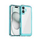 For iPhone 16 Plus Colorful Series Acrylic + TPU Phone Case(Transparent Blue) - 1