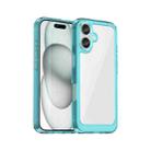 For iPhone 16 Colorful Series Acrylic + TPU Phone Case(Transparent Blue) - 1