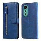 For Huawei nova 12 Calf Texture Zipper Leather Phone Case(Blue) - 1